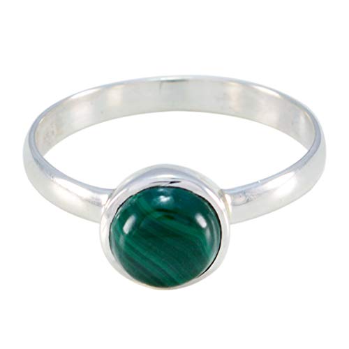 joyas plata gute edelsteine ​​runde form ein stein cabochon malachit ring - sterling silber grün malachit ring - dezember geburt schütze astrologie gute edelsteine ​​ring von Joyas Plata