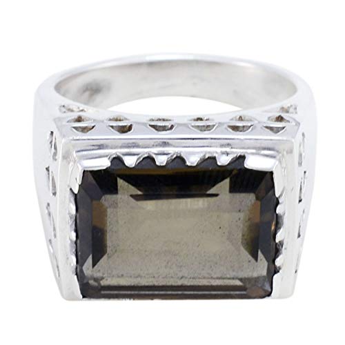 joyas plata schöner edelstein achteckform ein stein facettierter rauchquarz ring - 925 sterling silber braun rauchquarz ring - januar geburt steinbock astrologie schöner edelstein ring joyas plata schöner edelstein achteckform ein stein facettierter rauchquarz ring - 925 sterling silber braun rauchquarz ring - januar geburt steinbock astrologie schöner edelstein ring von Joyas Plata