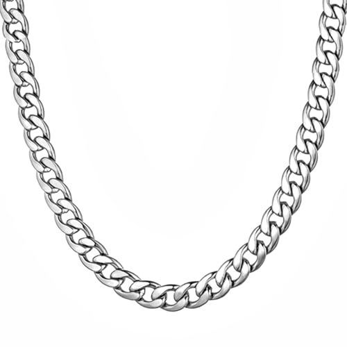 Halskette aus Edelstahl für Damen oder Herren - Silber, Gold, Schwarz oder Roségold - 3 mm/5 mm/7 mm Breite - 45-60 cm Länge - mit Schmuckbox, Varios Tamaños, Edelstahl, Kein Edelstein Halskette aus Edelstahl für Damen oder Herren - Silber, Gold, Schwarz oder Roségold - 3 mm/5 mm/7 mm Breite - 45-60 cm Länge - mit Schmuckbox, Varios Tamaños, Edelstahl, Kein Edelstein von Joyas Minerales