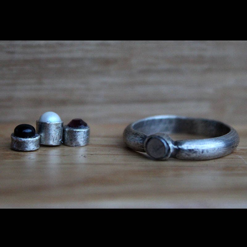 Ring Mit Auswechselbaren Steinen. Ringmagnet. Wechselring von JoyasValkiria