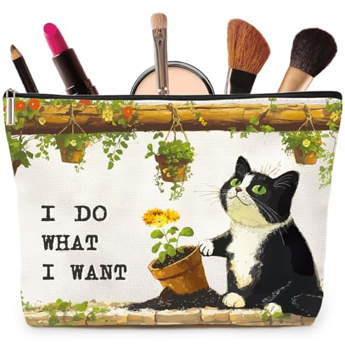 Joybble Make-up-Tasche, Katzen-Make-up-Tasche für Damen und Mädchen, 01 - I Do What I Want, Kosmetikkoffer Joybble Make-up-Tasche, Katzen-Make-up-Tasche für Damen und Mädchen, 01 - I Do What I Want, Kosmetikkoffer von Joybble