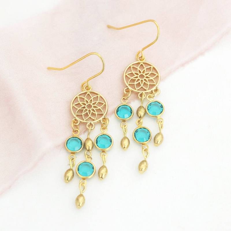 Traumfänger Ohrringe Mit Geburtssteinanhängern von JoybyCorrineSmith