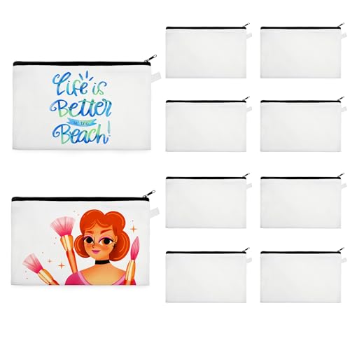 Joyclub 10 Stück Sublimations-Make-up-Taschen mit schwarzem Reißverschluss, niedliche Bleistifttasche, Kosmetiktasche, Polyester-Tragetaschen, Großpackung für Heimwerker, Handwerk, Reisen, Ostern, Joyclub 10 Stück Sublimations-Make-up-Taschen mit schwarzem Reißverschluss, niedliche Bleistifttasche, Kosmetiktasche, Polyester-Tragetaschen, Großpackung für Heimwerker, Handwerk, Reisen, Ostern, von Joyclub