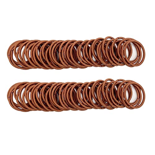 Joyeah Kleine Haargummis, 2 mm für Kinder, elastisch, faltenfrei (2 mm x 2,5 cm, helles Mahagoni) von Joyeah