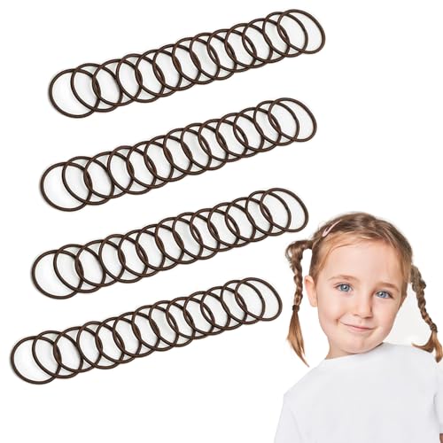 Joyeah Kleine Haargummis, hellbraune Haargummis für dünnes Haar, 200 Stück, keine Beschädigung, Pferdeschwanzhalter für Damen, Mädchen und Kinder (2 mm x 2,5 cm, braun) von Joyeah