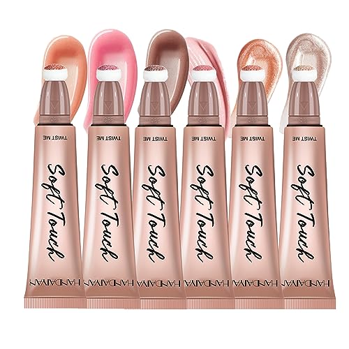 Joyeee 6 Stk Flüssige Kontur Beauty Wand, Highlighter Blush und Bronzer mit Kissen Applicator befestigt, Seidige Creme Schimmer Lange Anhaltende, Multifunktionales Contour Make-up Stick für Frauen#3 von Joyeee