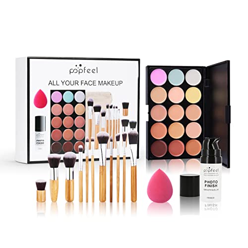 Joyeee All-in-One-Make-up-Set für Frauen, komplettes Starter-Mehrzweck kosmetik set für Mädchen im Teenageralter, enthält Concealer-Palette, Pinsel-Sets, Make-up-Grundierung, Puderquaste von Joyeee