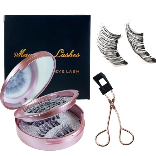 Joyeee Magnetische Wimpern, 4Paare magnet wimpern, magnetwimpern magnetic lashes Extensions Set, Wiederverwendbare Selbstklebende magnetische wimpern mit zange Cat Eye Manga Lashes für Girl Frauen von Joyeee