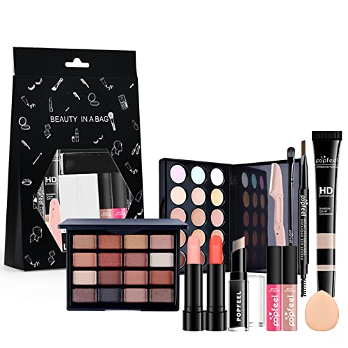 Joyeee Schmink Geschenkset Make-Up Set, 12 Stk Professionelles Schönheit Schmink Set mit Lidschatten Lippenstift Concealer Usw, Tragbar Kosmetik Kit für Mädchen Frauen Täglichen Gebrauch und Reisen#1 von Joyeee