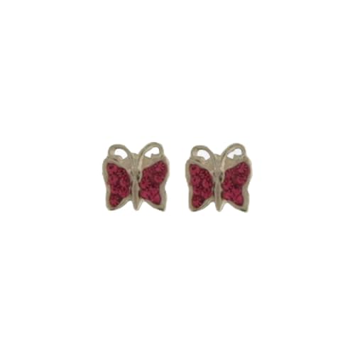 JB 1 Paar Ohrstecker 925 - Silber Schmetterling Rot 1,2 g von Joyes Boutique