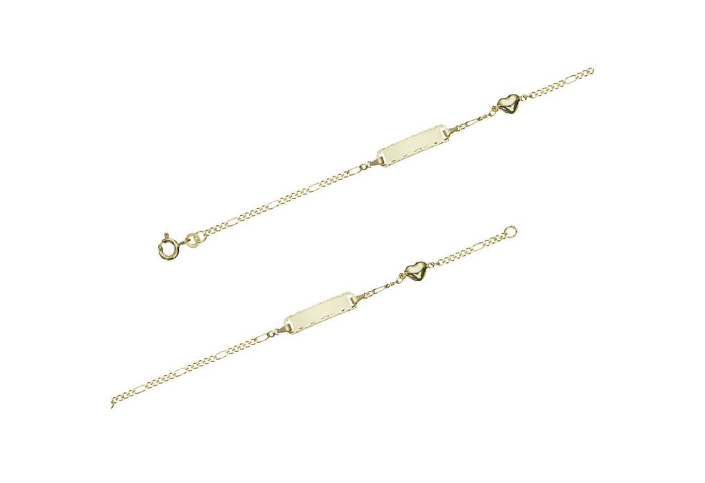 Joyes Boutique Goldkette Edles Damen ID Goldarmband Figaro Diamantiert 1,8 mm 333 - 8 K 14 cm (Gold, JB) von Joyes Boutique
