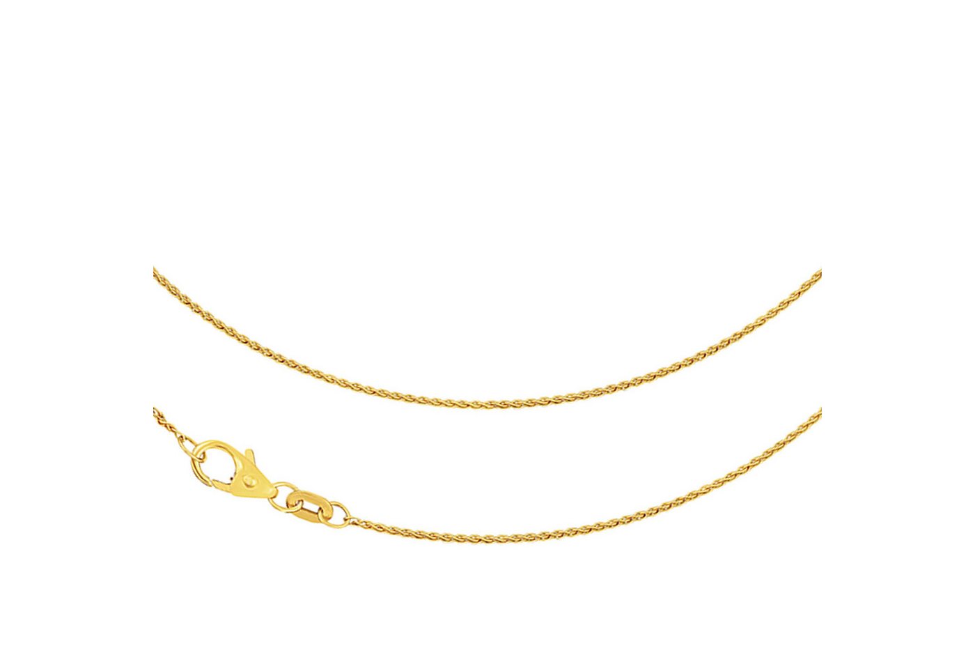 Joyes Boutique Goldkette JB Collier Goldkette Zopfkette 375 Gelbgold 9 Kt 1,1 mm 45 cm (Made in Germany, inkl. Etui, Zertifikat u. Garantie, 1-tlg., JB), zu Kleid, Shirt, Jeans, Sneaker! Anlass Geburtstag Weihnachten von Joyes Boutique