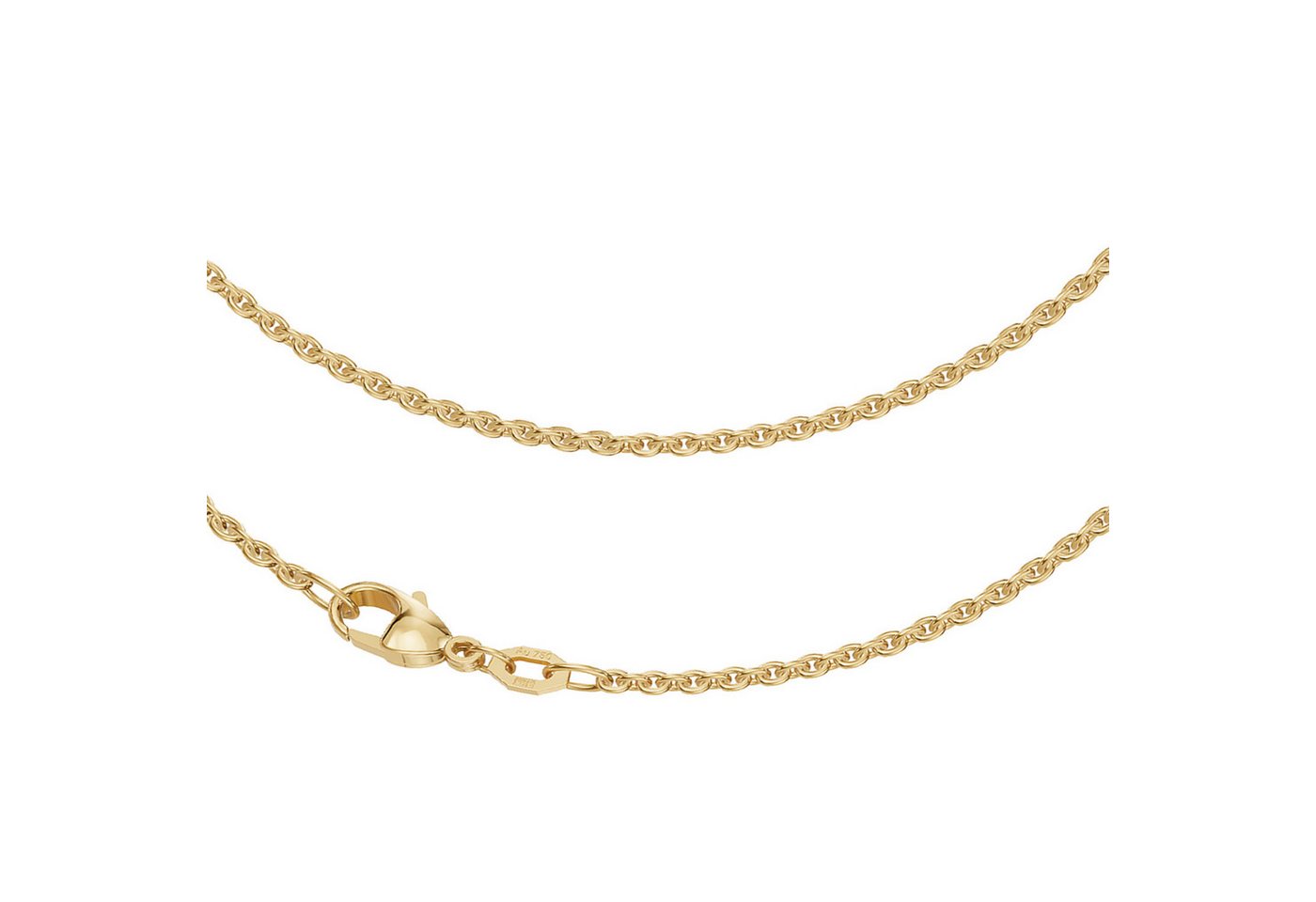 Joyes Boutique Goldkette Goldkette JB Edle Collier Ankerkette rund 750 18 Karat Gold 45cm 2,0mm (Gold, JB) von Joyes Boutique