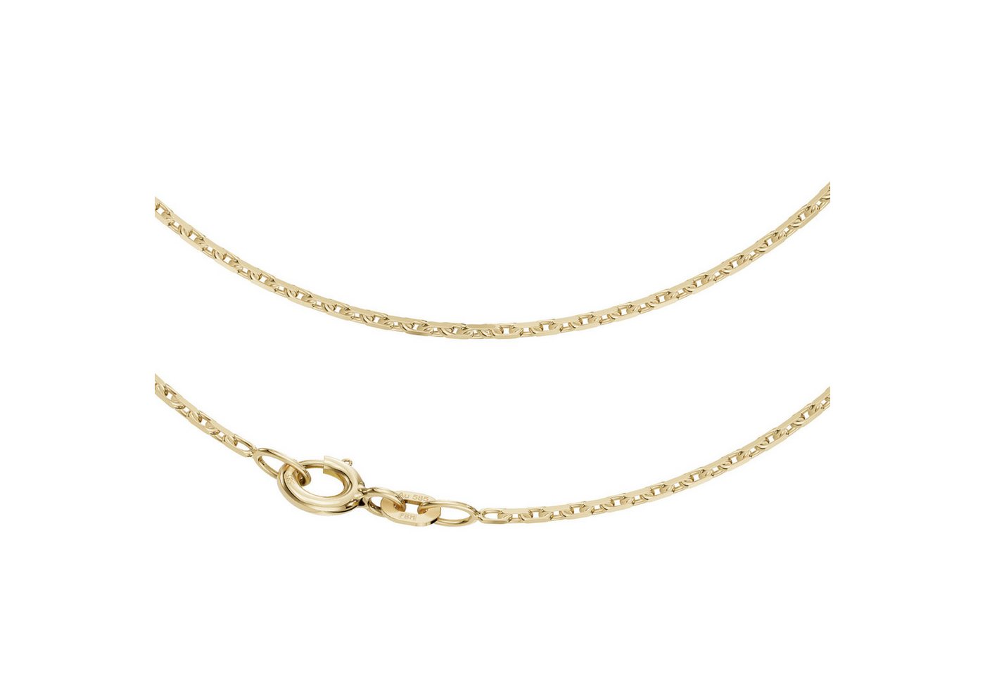 Joyes Boutique Goldkette JB Edle Goldkette Ankerkette 585 - 14 K Gold 1,3 mm 45 cm (Gold, JB) von Joyes Boutique