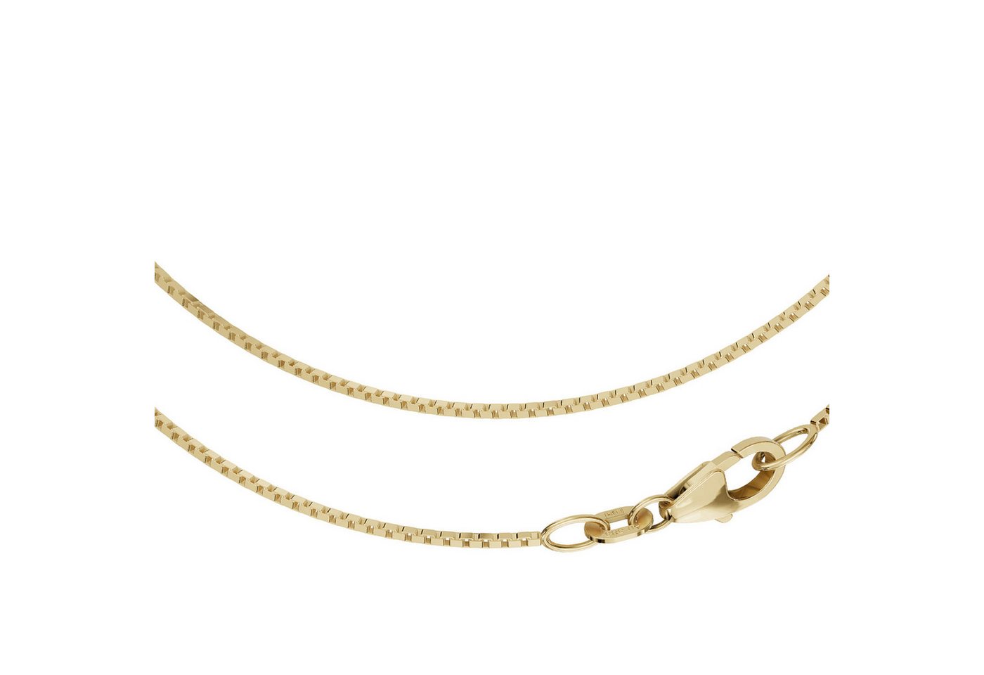 Joyes Boutique Goldkette JB Edle Goldkette Veneziakette 585 - 14 K Gold 0,9 mm 45 cm (Made in Germany, inkl. Etui, Zertifikat u. Garantie, 1-tlg., JB), zu Kleid, Shirt, Jeans, Sneaker! Anlass Geburtstag Weihnachten von Joyes Boutique