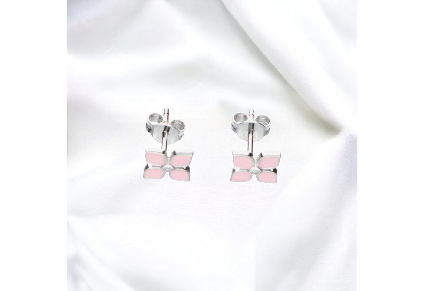 Joyes Boutique Paar Creolen JB 1 Paar Ohrstecker 925 - Silber Rhodiniert Blume Rosa 1,1 g (Schmuck, JB) von Joyes Boutique