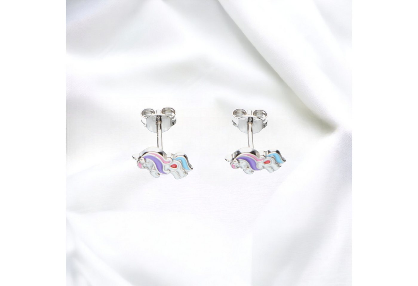 Joyes Boutique Paar Creolen JB 1 Paar Ohrstecker 925 - Silber Rhodiniert Einhorn 1,2 g (Schmuck, JB) von Joyes Boutique