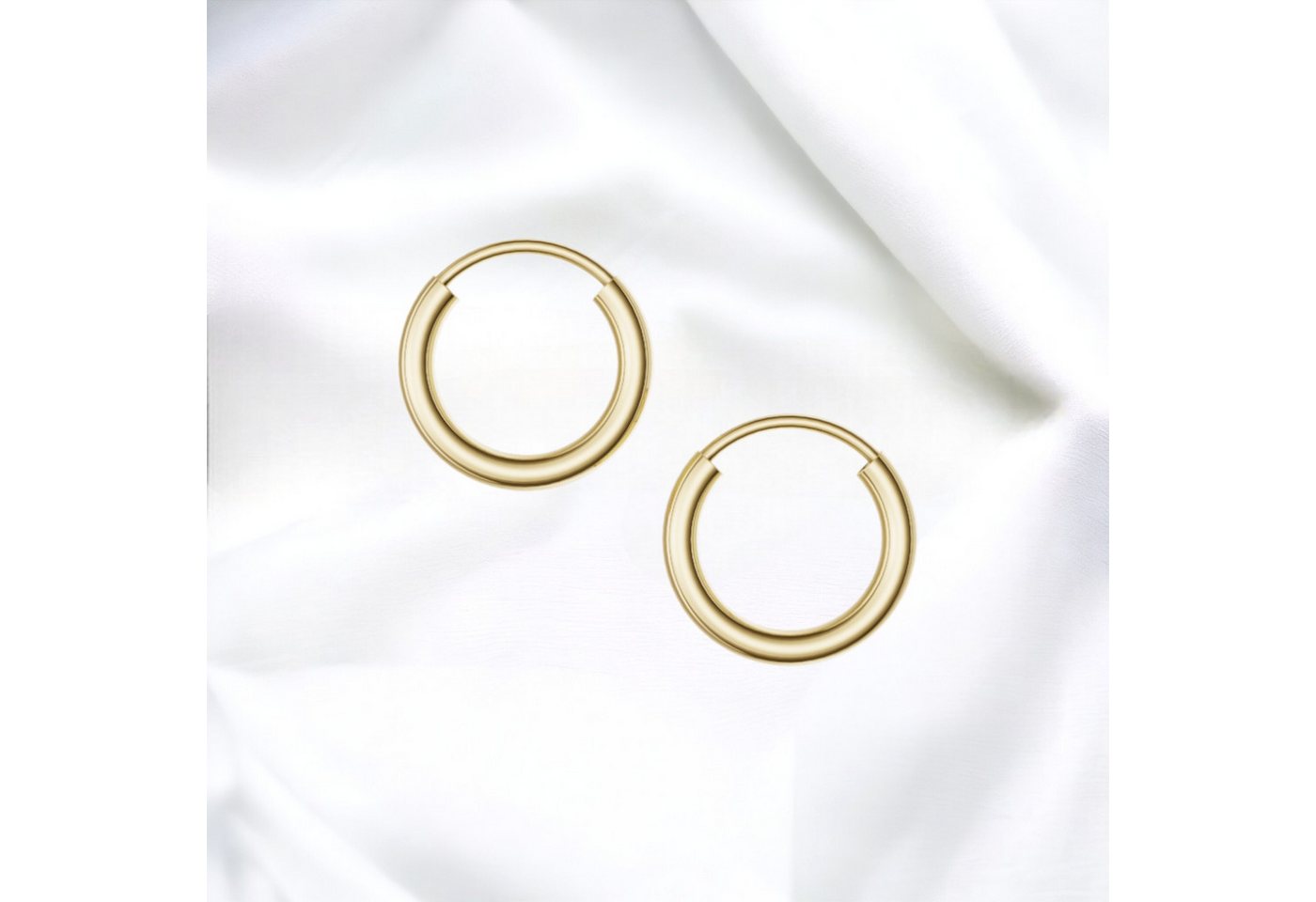 Joyes Boutique Paar Creolen JB Edle Ohrschmuck Creole 333 - 8 Kt Gold 2,0 mm 13,0 mm (Schmuck, JB) von Joyes Boutique