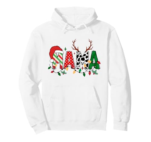 Festive Mama Weihnachten Urlaub Kuh Druck und Lichter Pullover Hoodie Festive Mama Weihnachten Urlaub Kuh Druck und Lichter Pullover Hoodie von Joyful Family Designs