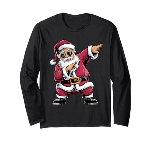 Dabbing Santa Claus Dance Festliche Weihnachten für Kinder Langarmshirt Dabbing Santa Claus Dance Festliche Weihnachten für Kinder Langarmshirt von Joyful Holiday Outfit for Kids and Families