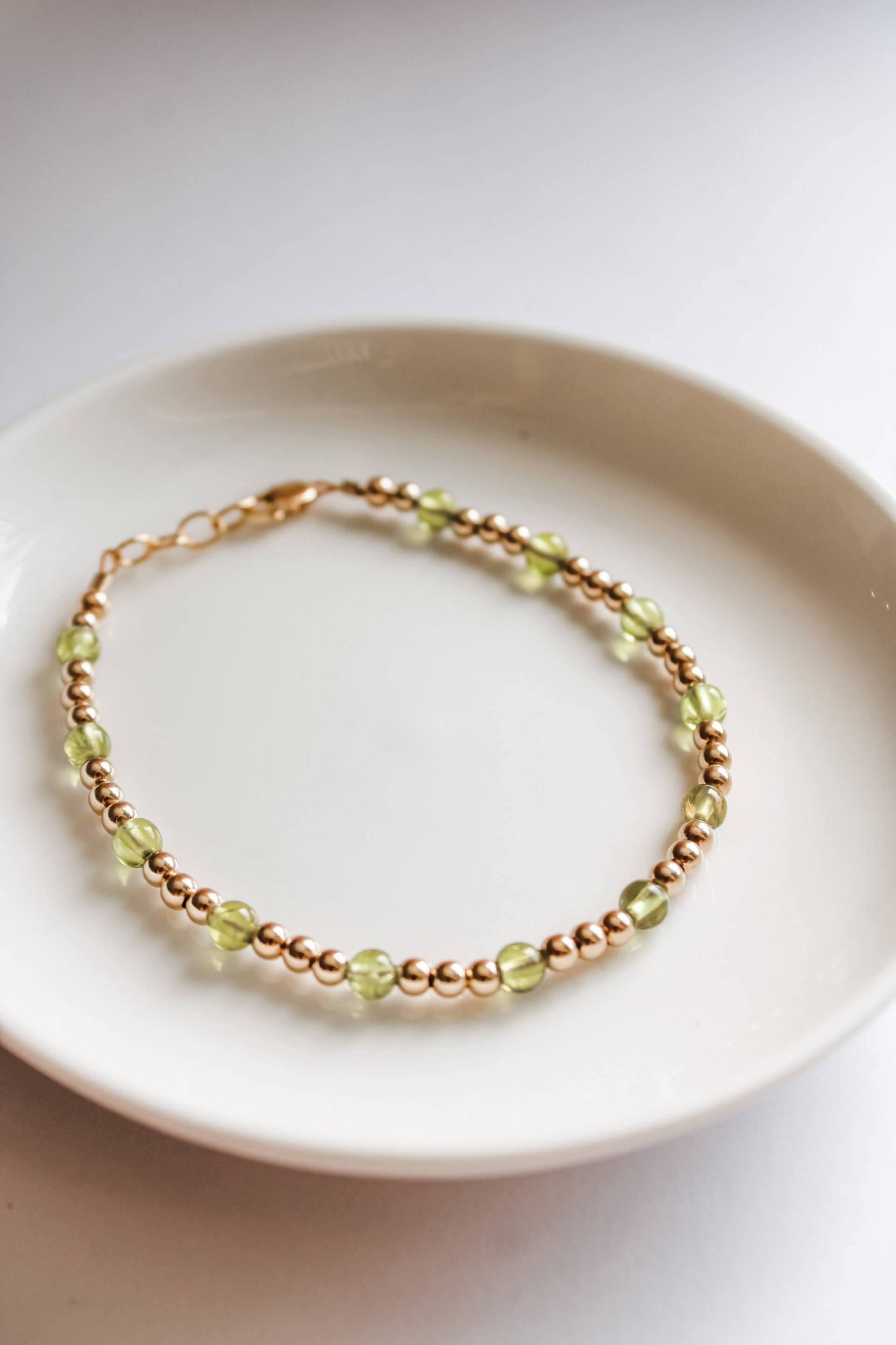 August Birthstone Armband - Peridot Mom Baby Wasserdicht Passende Mama Und Mich von JoyfulBeadCompany
