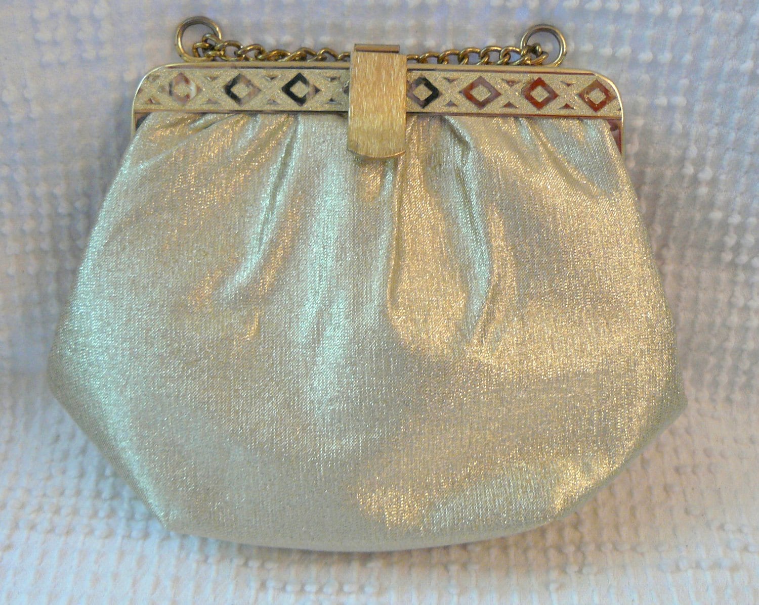 Vintage Gold Lame Geldbörse Handtasche Abendtasche - Kettengriff Geldbeutel, Hochzeiten, Besondere Anlässe Vintage Gold Lame Geldbörse Handtasche Abendtasche - Kettengriff Geldbeutel, Hochzeiten, Besondere Anlässe von JoyfulMakesAndFinds