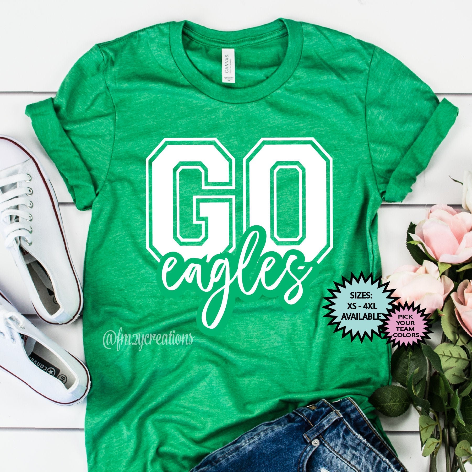 Go Eagles Shirt | Adler Fußball Baseball T-Shirt Eagles Y'all Game Day Mom Basketball von JoyfulPartyCoThreads