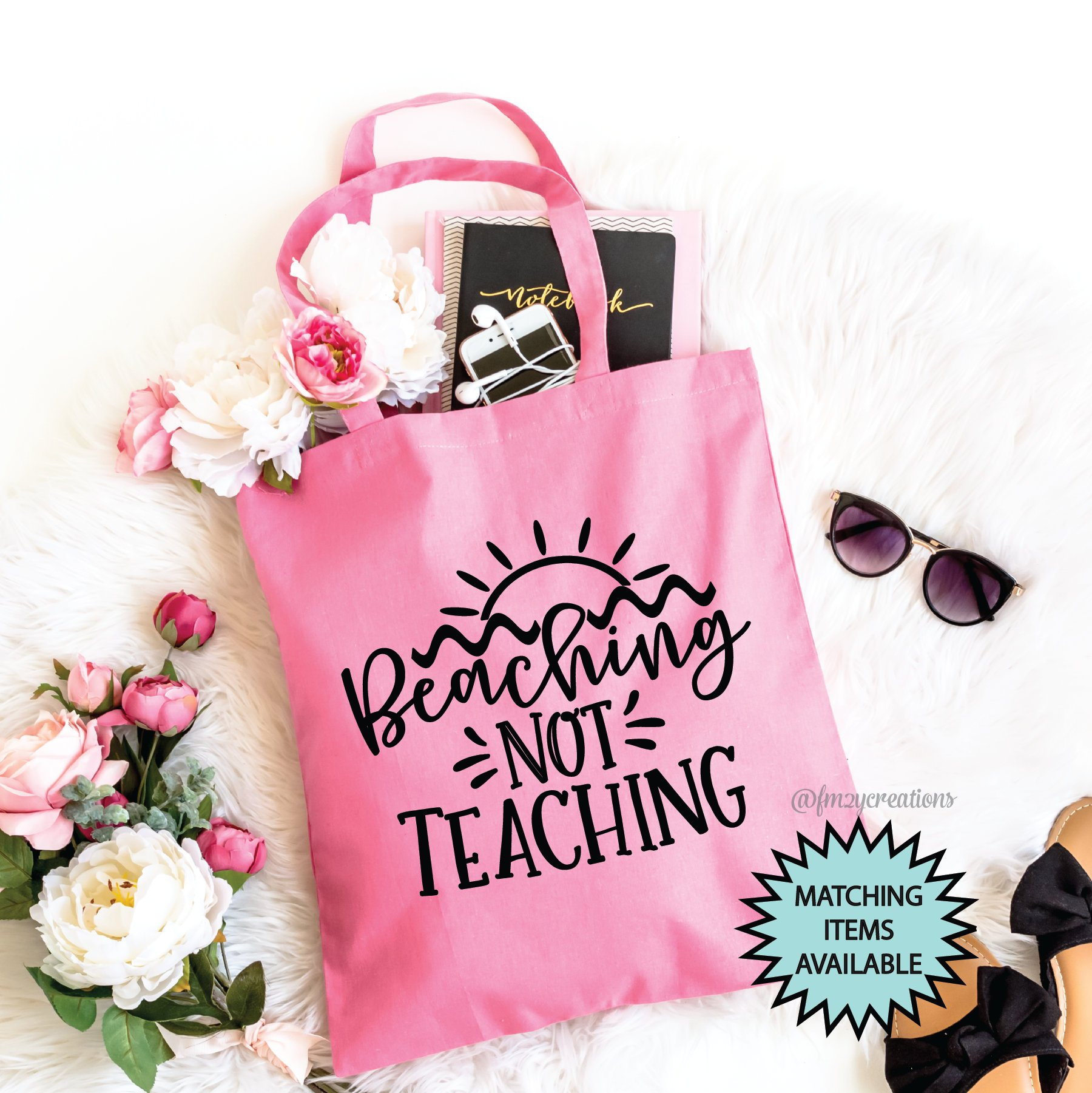 Lehrer Geschenk | Beaching Not Teaching Teacher Tote Schuljahresende Lehrer Geschenk Anerkennung Strandtasche Lehrertasche Tc01 von JoyfulPartyCoThreads