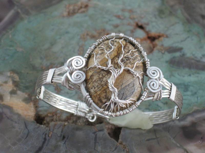 Lebensbaum Armband Mit Bild Jaspis Cabochon Lebensbaum Armband Mit Bild Jaspis Cabochon von JoyfulTatter
