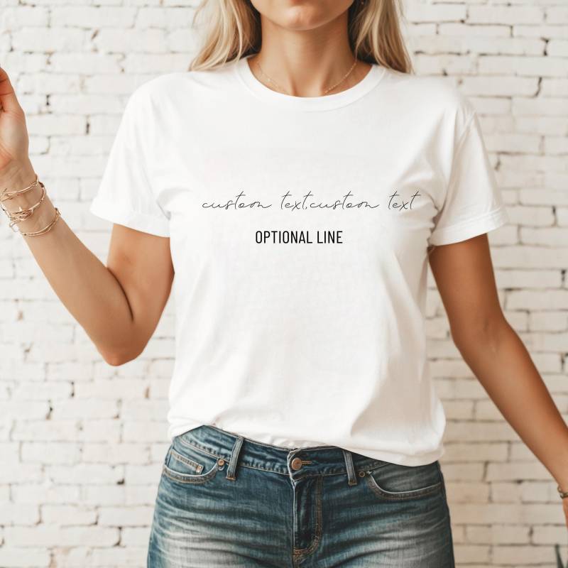 Spezielles Geschenk Für Sie Ihn, Party Outfit Benutzerdefinierte Komfortfarben Shirt, Benutzerdefinierter Text T-Shirt, Personalisiertes Tshirt von JoyfulVibesEmporium