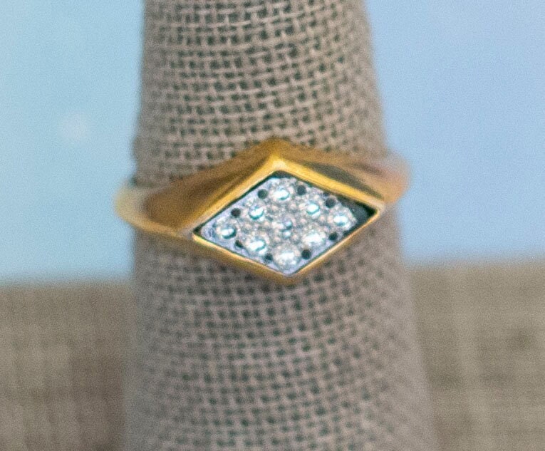 Art Deco Diamant Form Goldener Ring | Goldfarbener Größe 7 Avon J18 von JoyfulVintageStore