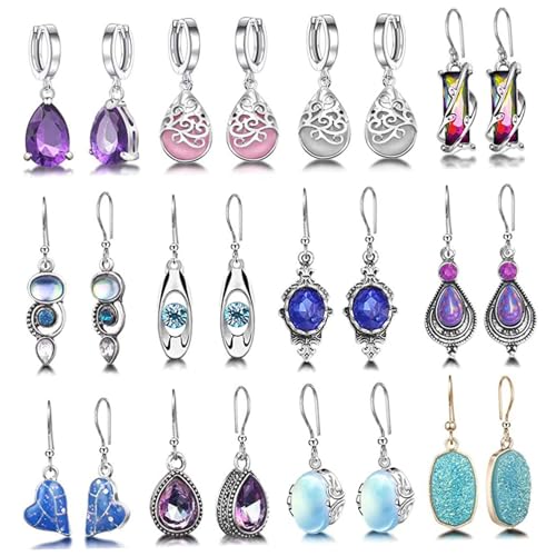 12 Paare Hangle Ohrringe für Frauen, legiert farbenfrohe Ohrring -Set mit Kristall, perfekt für Frauen Mädchen Damen Ohrringe Trendy trendy von Joygoodta