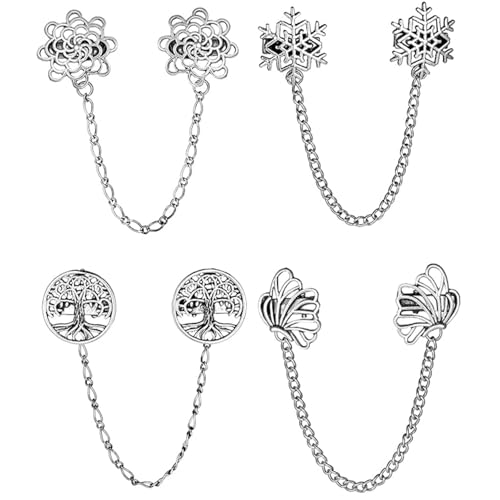 4pcs Pullover Clips Vintage elegant robuste Legierung Mehrzweck-Punch-freier Schalnadel für Frauen Lady Kleider Kleid Schals von Joygoodta