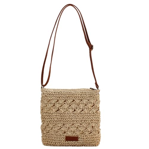 Joygoodta Damen Crossbody Bag Boho gewebte Tasche mit verstellbarer Gurt Beach Schultertasche mit Reißverschluss für den Urlaubsurlaub von Joygoodta