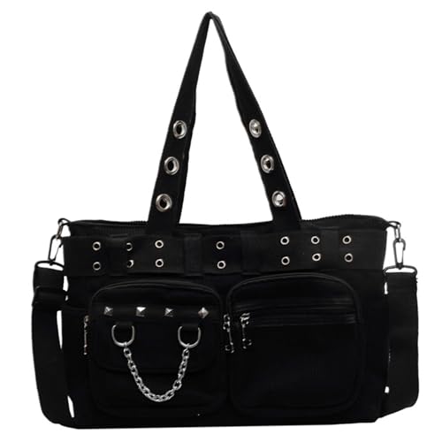 Joygoodta Gotische Geldbörse Punk Goth Messenger Beutel mit Schultergurt große Kapazität Emo Goth Totentasche mit Mehrfachpocket für Frauen Mädchen von Joygoodta