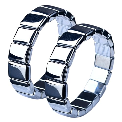 Joygoodta Hämatitarmband 2pcs Erdung und beruhigendes Perlen -Steinarmband Unisex Inspirierender Hämatit für Glück Reichtum von Joygoodta