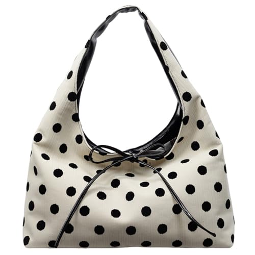 Joygoodta Slouchy Bag für Frauen Trendy Polka Dot Slouchy Tasche mit Bogen Nylon -Tasche für Reisearbeit von Joygoodta