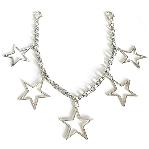 Joygoodta Stiefelketten hohl Sterne Shoelace Charm Stylish Y2K Metalkette mit Verschluss DIY Accessoires für Frauen Teenager Mädchen Weihnachten, Silber von Joygoodta