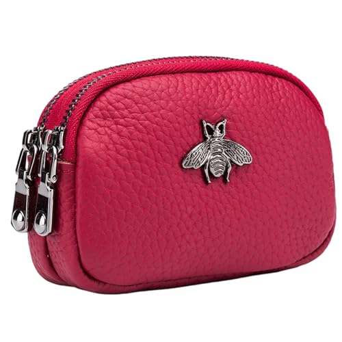 Münzbeutel 2-Layer Reißverschluss Ledermünze Geldbörse kompakt tragbare strukturierte Frauen Brieftaschen für die Änderung der Lizenzkartenschlüssel von Joygoodta