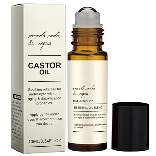 RASTOR OIL RORT ON, Weihrauch Rizinusöl Roller Ball, Anti-Aging-Haut-Etikettentferner, beruhigende Angstzustände, Selbstversorgung, Geschenke für Frauen, 10 ml ätherische Öle von Joygoodta