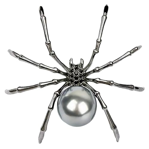 Spinnenbrosche Punk Halloween Brosche Gothic Faux Pearl Tierschmuck für Rucksackschal -Hemd -Tasche Hut Hut Pin Bar Party Körper Halloween von Joygoodta