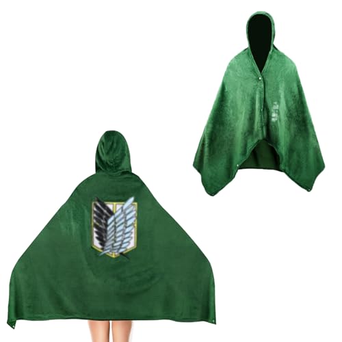 Joyincoser Anime Kostüm Herren Scout Regiment Cloak AOT Pyjama Umhang Mantel Outfit Klimadecke für Halloween Karneval Faschings Party (XL) von Joyincoser