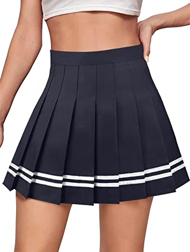 Joyingtwo Damen Mädchen Hohe Taille Plissee Minirock mit Futter Shorts, Schwarz, X-Groß von Joyingtwo