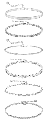 Joykee Bracelets for Women Trendy,14K Real Gold Plated Dainty Stackable Paperclip Cuban Link Chain Bracelets,Cuff Bracelets Jewelry Set Adjustable 2 Joykee Bracelets for Women Trendy,14K Real Gold Plated Dainty Stackable Paperclip Cuban Link Chain Bracelets,Cuff Bracelets Jewelry Set Adjustable 2 von Joykee