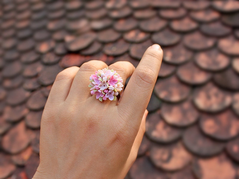 Flieder Ring, Blumen Vintage Schmuck, Bronze Flieder Ring, Blumen Vintage Schmuck, Bronze von Joyloveclay