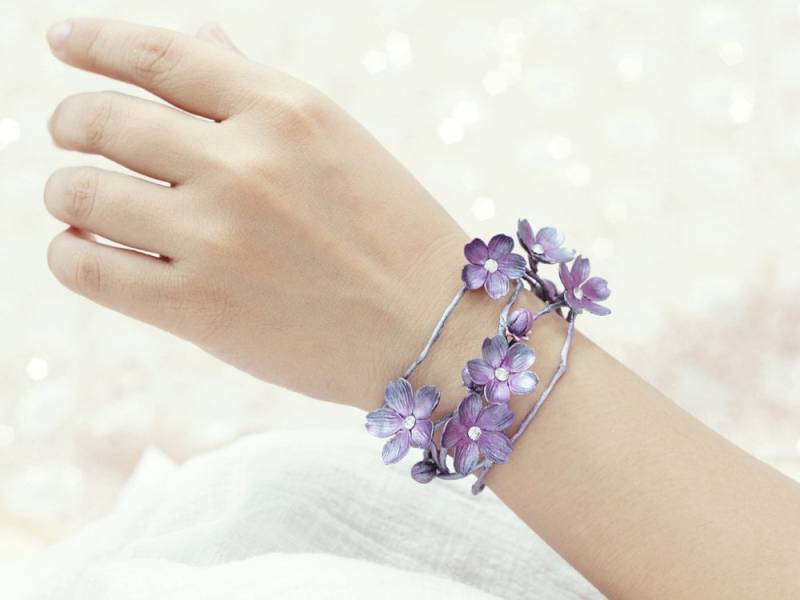 Kirschblüten Armband Aus Polymer Clay, Handgefertigt Mit Clay Kirschblüten Armband Aus Polymer Clay, Handgefertigt Mit Clay von Joyloveclay