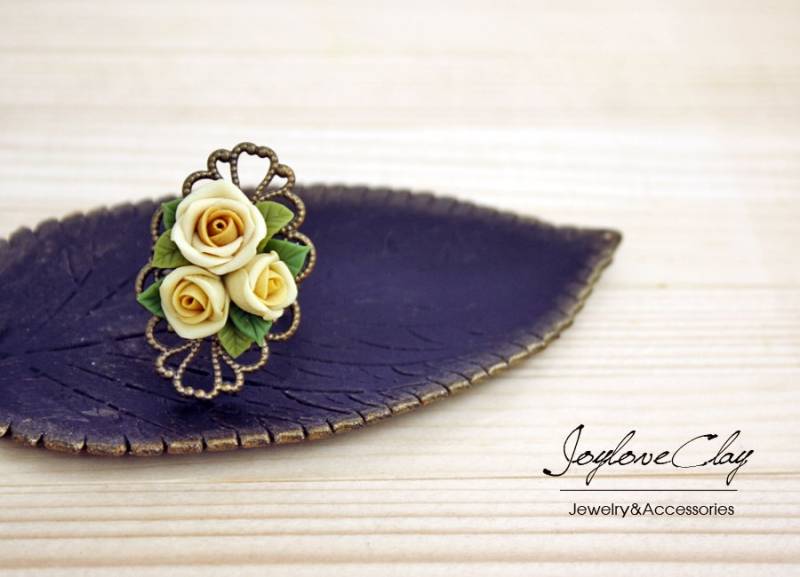 Verstellbarer Ring, Blumen Vintage Schmuck, Bronze Verstellbarer Ring, Blumen Vintage Schmuck, Bronze von Joyloveclay