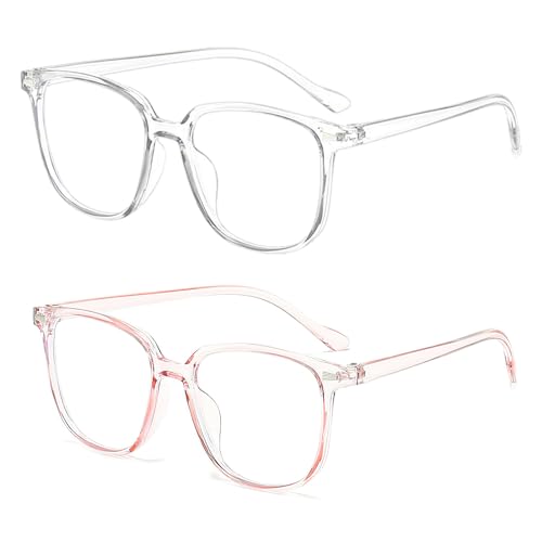 Joynine 2er-Pack Blaulichtschutzbrille | Anti-Blaulicht-Brille | Gaming-Brille | Transparente Gläser UV400-Schutz | Ideal für Männer und Frauen, die Bildschirme verwenden von Joynine