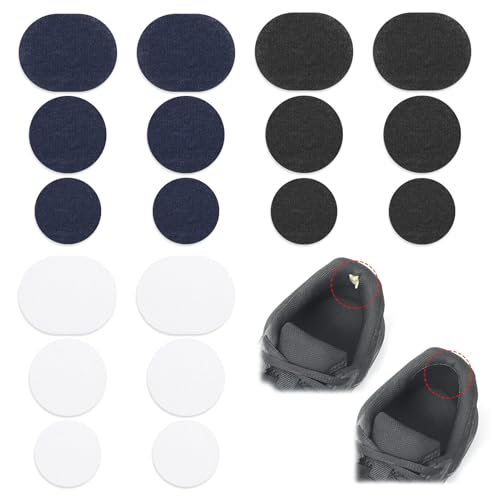 Joynine Selbstklebende Aufnäher für Stoffe, 18 Flicken für Fersen, Reparaturset für Schuhe, Fersenschutz, ideal für die Reparatur von Löchern und Rissen an Sneakern und anderen Schuhen, Schwarz , von Joynine
