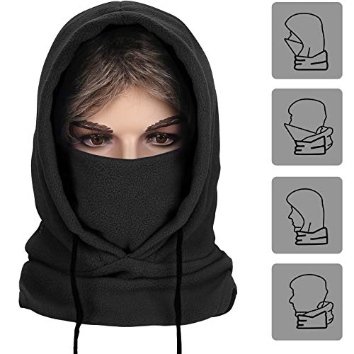 Joyoldelf Funktions Sturmhaube Gesichtshaube Balaclava Gesichtsmaske Skimaske Motorradmaske zum Radfahren Ski Winter wärmend (Schwarz) von Joyoldelf